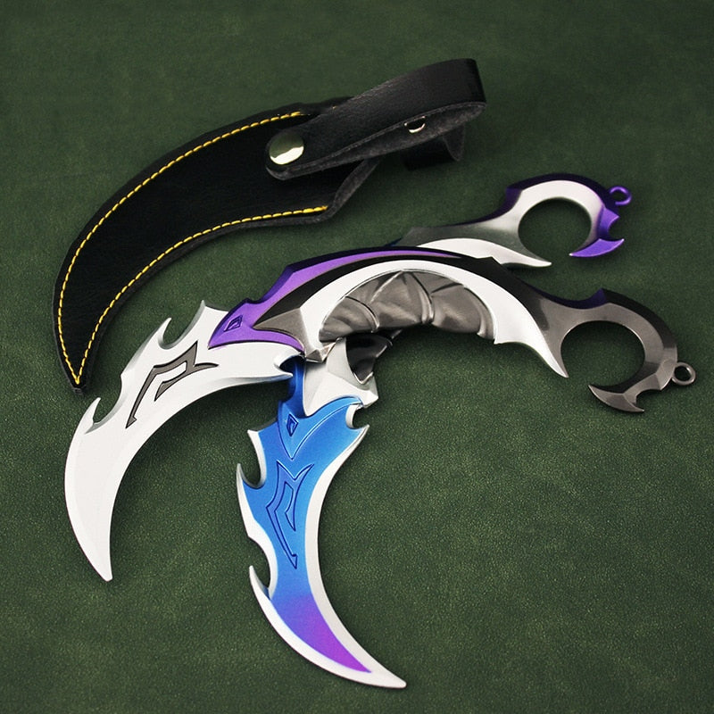 Karambit Saqueadora Valorant 16cm Metal Roxa